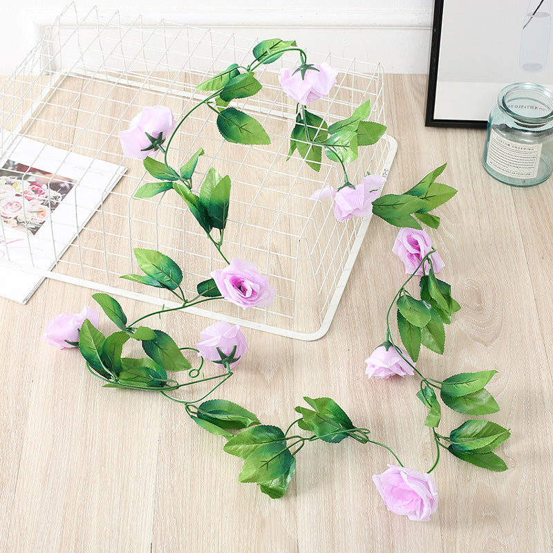 8FT Artificial Rose Garland Vines 8 Feet Long Hanging Silk Flowers for Wall Decor Weddings Parties Room Decoration Bulk