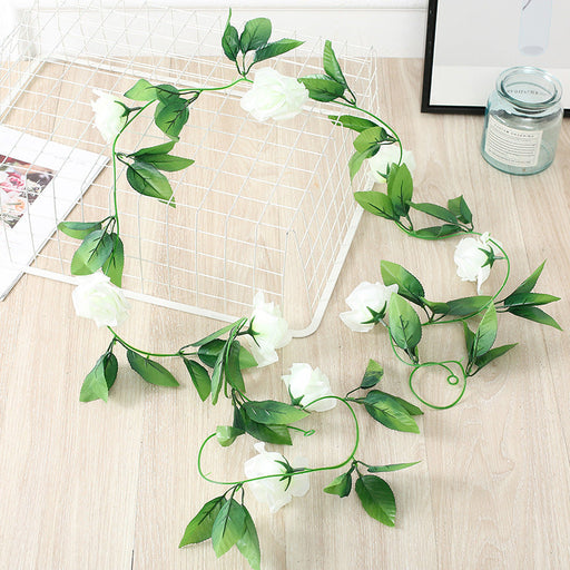 8FT Artificial Rose Garland Vines 8 Feet Long Hanging Silk Flowers for Wall Decor Weddings Parties Room Decoration Bulk