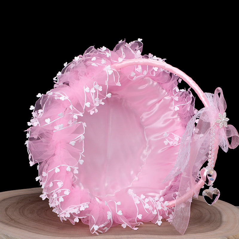 8.6 Inch Artificial Girl Basket with Pearl Decoration – Bulk Wholesale Quantity
