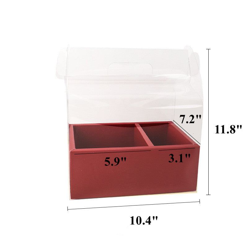 DIY Two-Compartment Bulk Flower Gift Box with Handle for Floral Arrangements