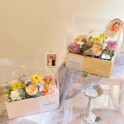DIY Two-Compartment Bulk Flower Gift Box with Handle for Floral Arrangements