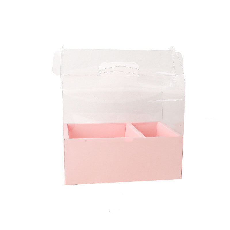 DIY Two-Compartment Bulk Flower Gift Box with Handle for Floral Arrangements