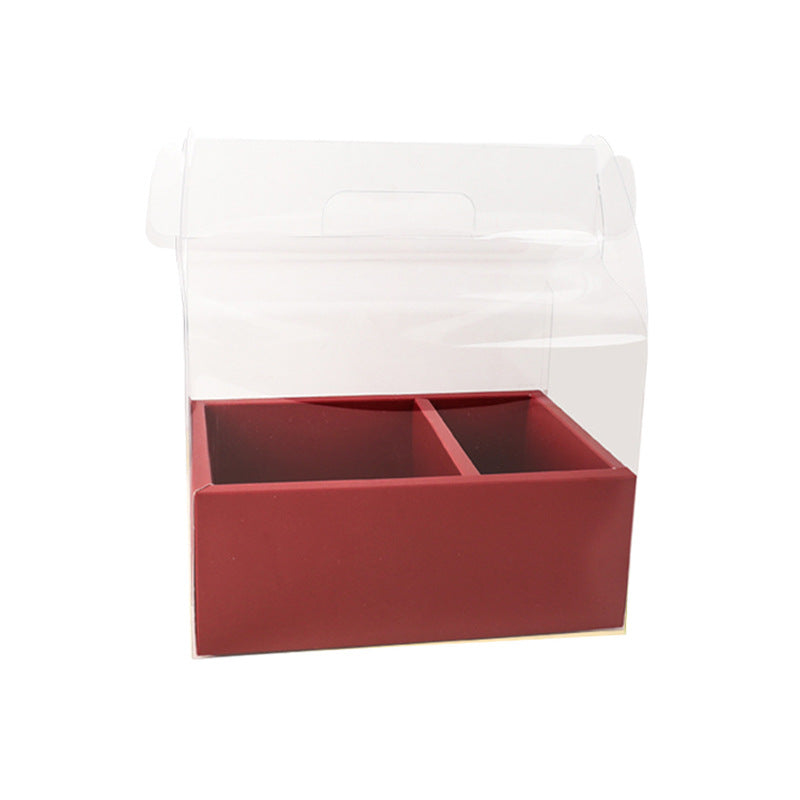 DIY Two-Compartment Bulk Flower Gift Box with Handle for Floral Arrangements