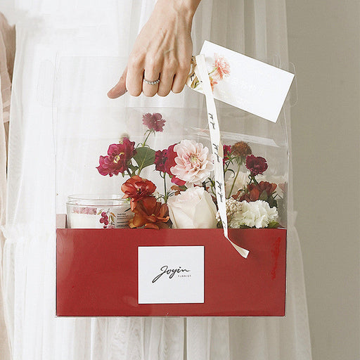 DIY Two-Compartment Bulk Flower Gift Box with Handle for Floral Arrangements