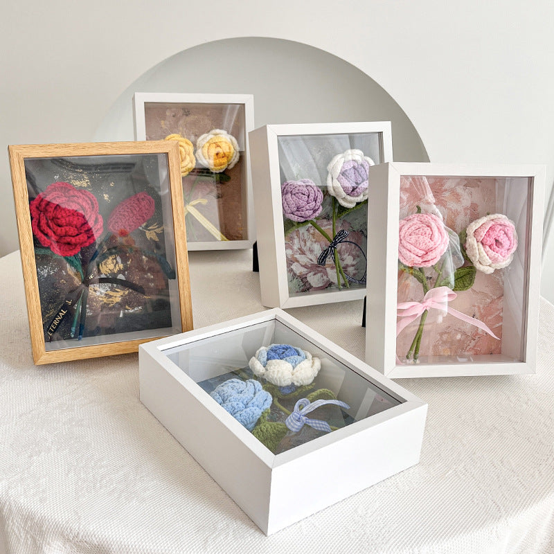 17 Styles Handmade Artificial Flower Bouquet Bulk Set for Wedding, Gifts, Photo Frame, Knitting, Crochet Craft