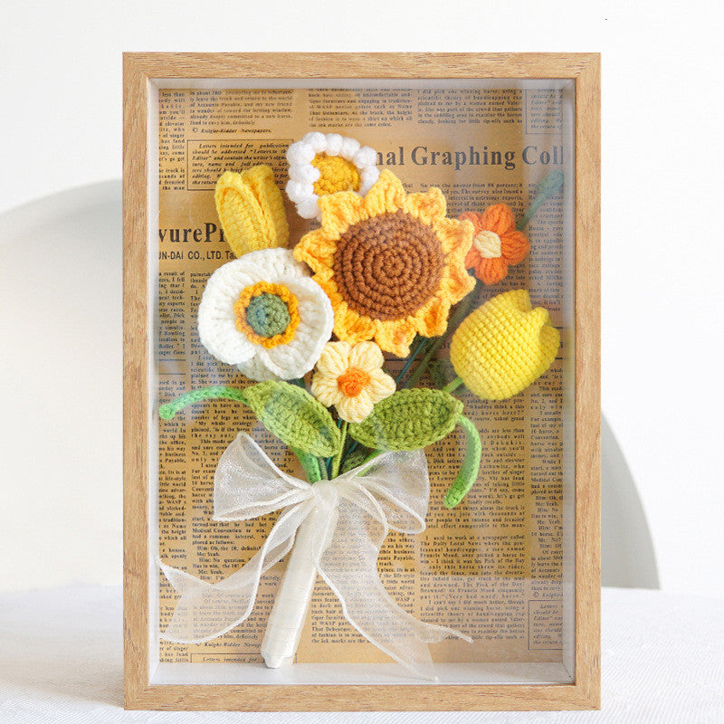 17 Styles Handmade Artificial Flower Bouquet Bulk Set for Wedding, Gifts, Photo Frame, Knitting, Crochet Craft