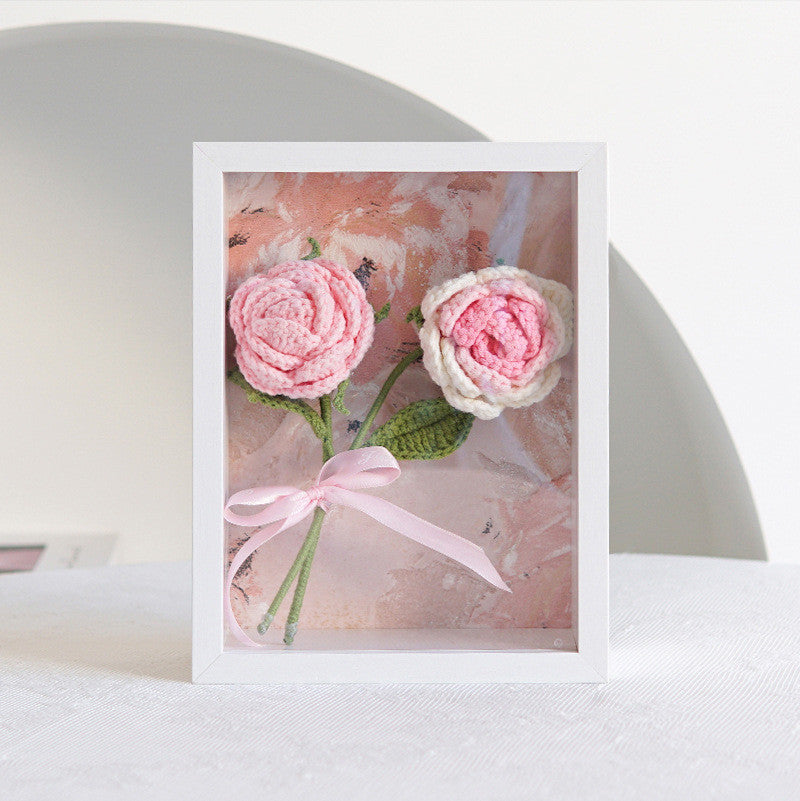 17 Styles Handmade Artificial Flower Bouquet Bulk Set for Wedding, Gifts, Photo Frame, Knitting, Crochet Craft