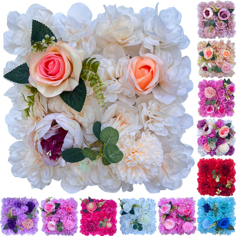 10 Pcs 10x10 Inch Artificial Flower Wall Panels for Wedding Bridal Baby Shower Party Photography Decoration