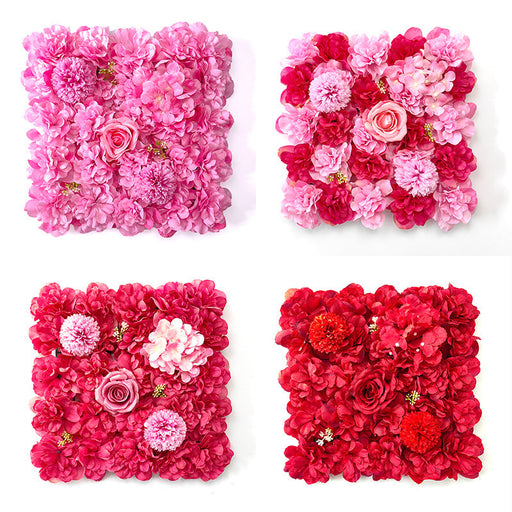 15 x 15 Inch 3D Silk Rose Flower Wall Panels Bulk Floral Decorative Panels