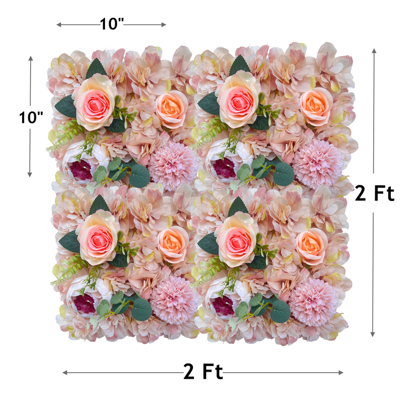 10 Pcs 10x10 Inch Artificial Flower Wall Panels for Wedding Bridal Baby Shower Party Photography Decoration