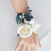Artificial Rose Wrist Corsage with Berries, Bulk Pack, Silk Flowers, Wedding Accessory