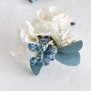 Artificial Rose Wrist Corsage with Berries, Bulk Pack, Silk Flowers, Wedding Accessory
