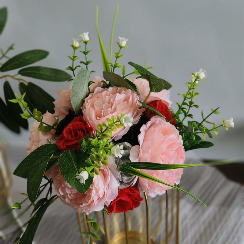 10 Pcs Artificial Rose Flower Balls for Wedding Decor, 6 Inch Silk Kissing Ball Arrangements
