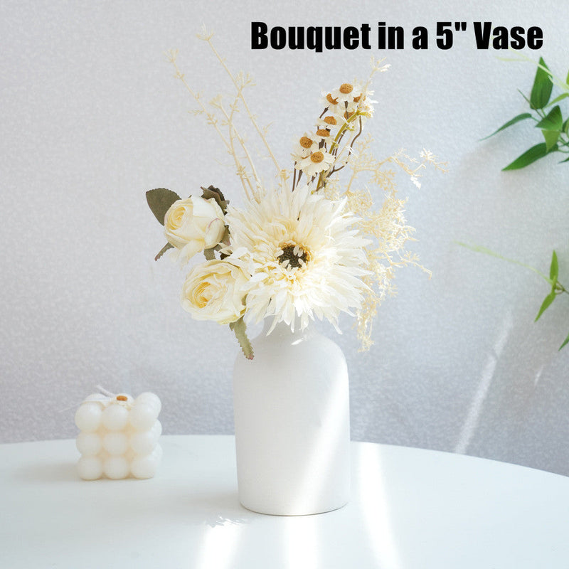 12.5 Inch Artificial Flower Bouquets 10 Pcs Small Fall Decor Silk Flowers