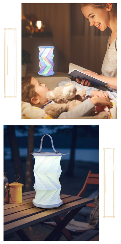 Foldable Magnetic Rotating Origami Ambient Lamp - Creative Home & Camping Night Light Gift