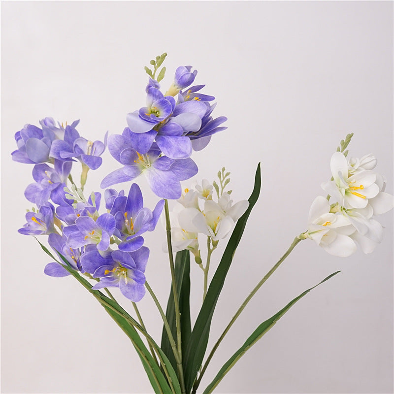 Wedding Floral Decor Artificial Freesia Stems, 25 in Real-Touch Faux Flowers for Venue Styling
