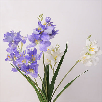 Wedding Floral Decor Artificial Freesia Stems, 25 in Real-Touch Faux Flowers for Venue Styling