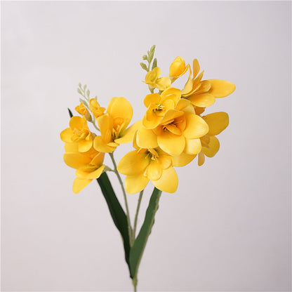 Wedding Floral Decor Artificial Freesia Stems, 25 in Real-Touch Faux Flowers for Venue Styling
