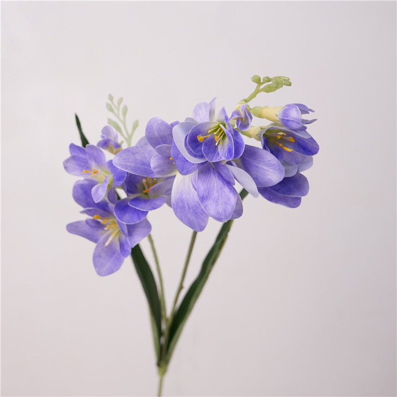 Wedding Floral Decor Artificial Freesia Stems, 25 in Real-Touch Faux Flowers for Venue Styling