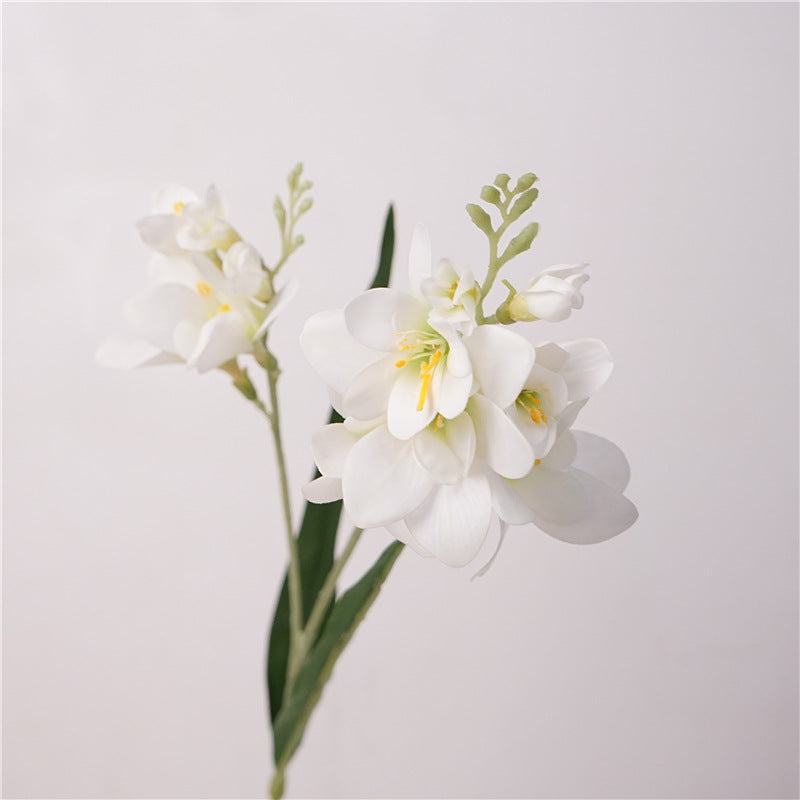 Wedding Floral Decor Artificial Freesia Stems, 25 in Real-Touch Faux Flowers for Venue Styling