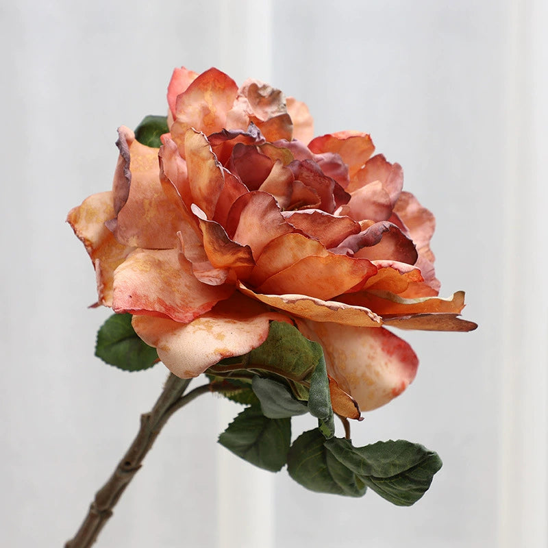 16.1 Inches French-Style Baked-Edge Peony - Home Decor Artificial Flower for Living Room, Bedroom, Tabletop & Wedding Decor