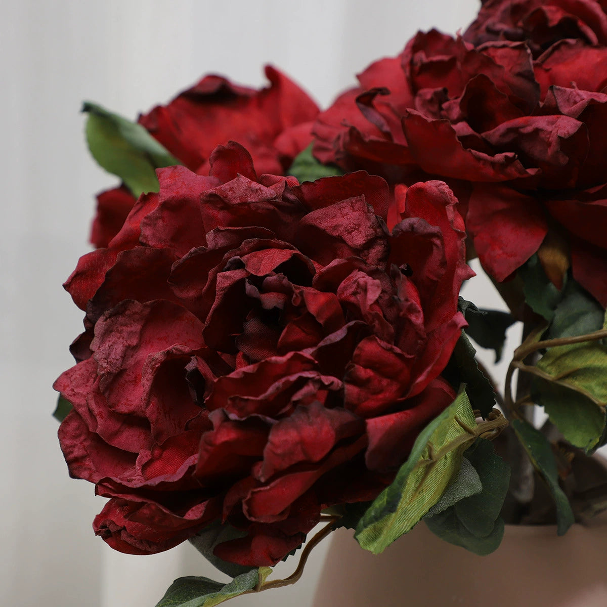 16.1 Inches French-Style Baked-Edge Peony - Home Decor Artificial Flower for Living Room, Bedroom, Tabletop & Wedding Decor