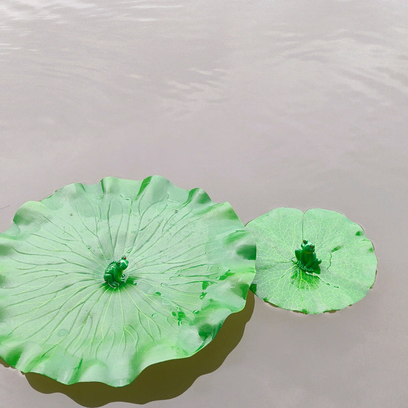 2 Pcs Artificial Frog on Lily Pad Lily Leaf Pads for Ponds Bulk Wholesale
