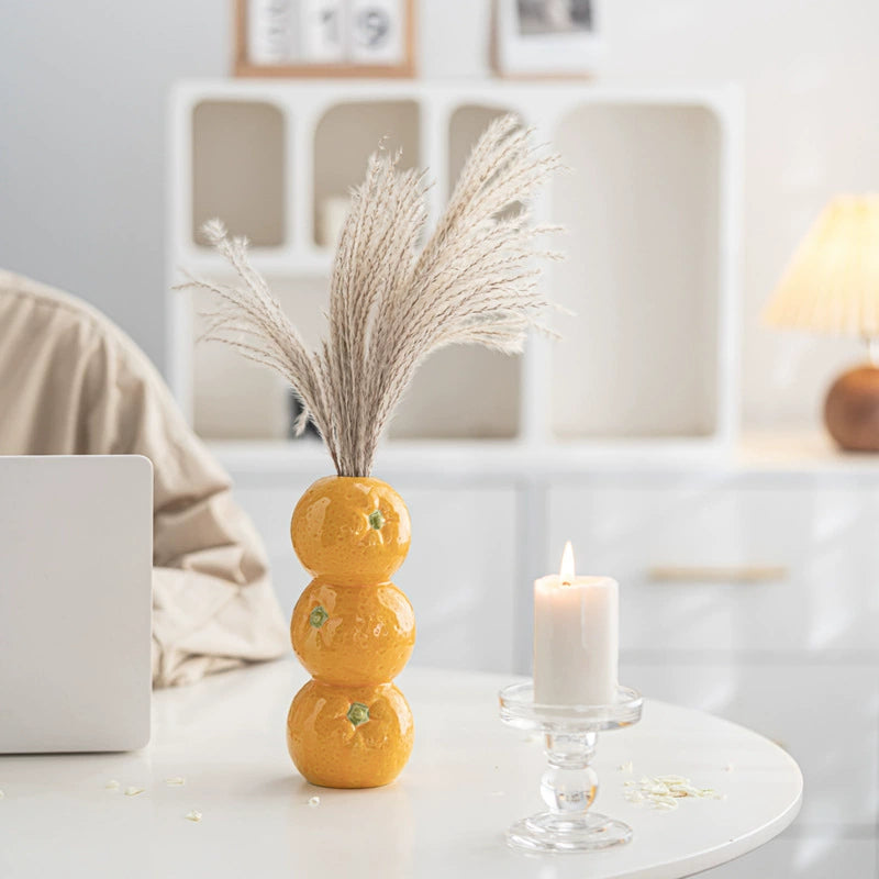 Fruit-Shaped Stacked Vase (WatermelonLemonOrange) - Minimalist Desktop Home Decor
