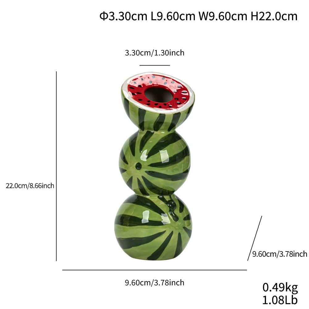 Fruit-Shaped Stacked Vase (WatermelonLemonOrange) - Minimalist Desktop Home Decor