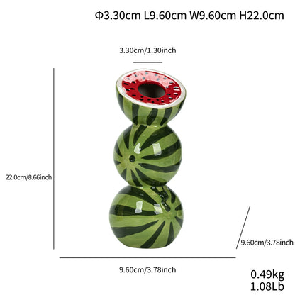 Fruit-Shaped Stacked Vase (WatermelonLemonOrange) - Minimalist Desktop Home Decor