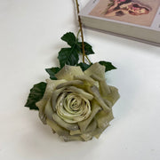 40 Pcs Teal Silk Tea Rose Artificial Flowers Long Stems 1970s Retro Theme Bulk Wholesale