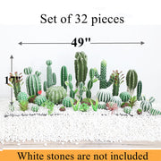 10 Pcs Artificial Cactus Stems Bulk Set Faux Succulent Plants for Landscaping