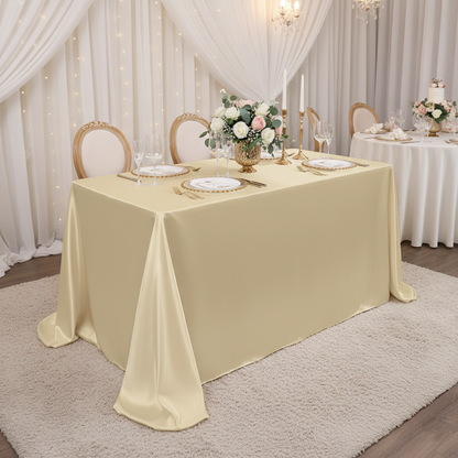 Satin Tablecloth for Weddings & Banquets - Elegant Decoration for Home Dining Room (57" x 102")