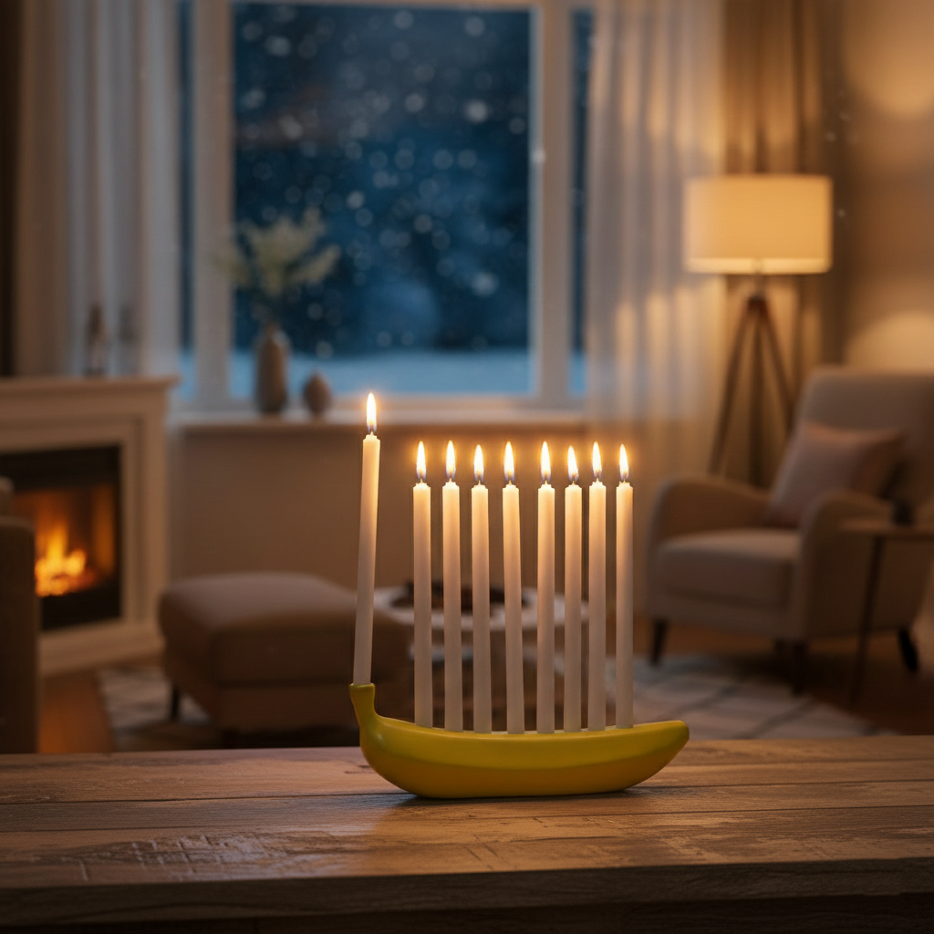 New Portable Banana Theme Candle Holder - Fun Creative Home Decor