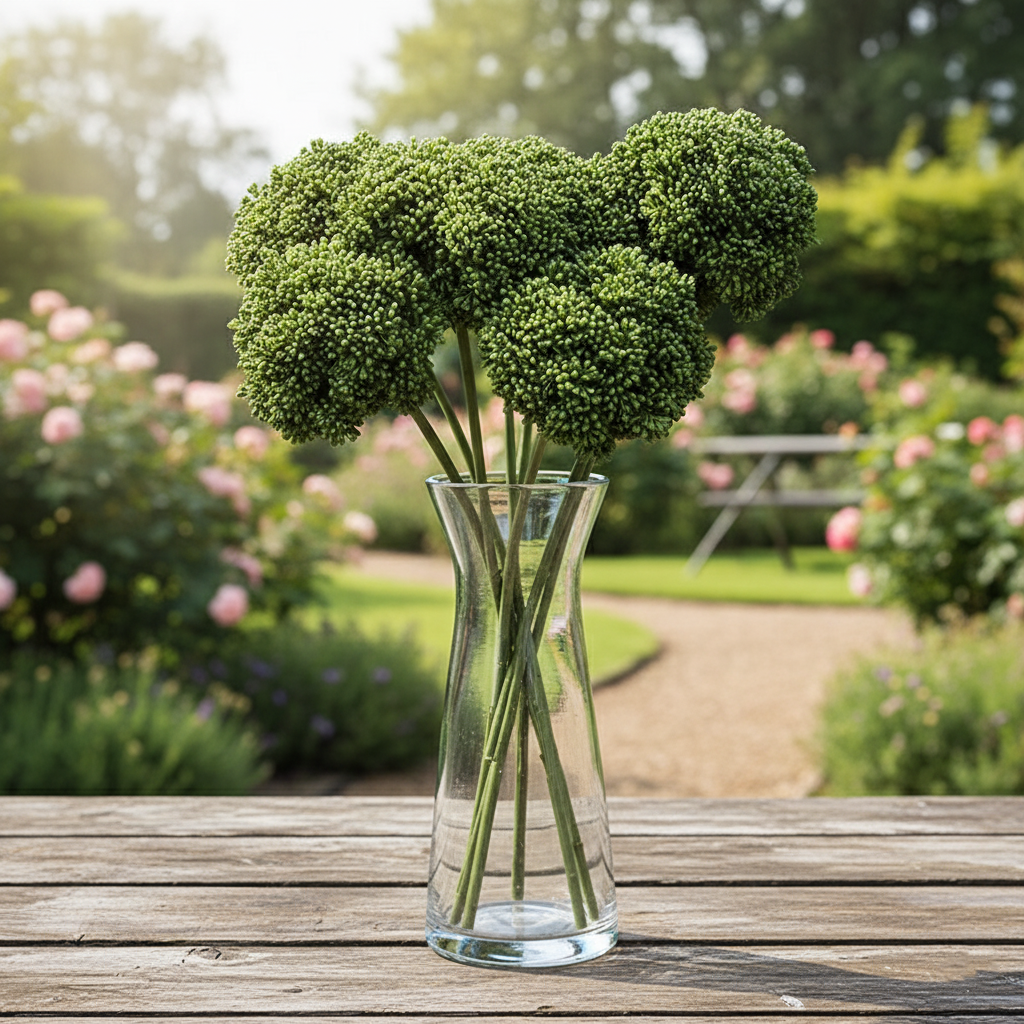Faux Green Hydrangea Berry Stem - 15" Tall 4.3" Diameter | Artificial Floral for Home Decor New Chinese Style