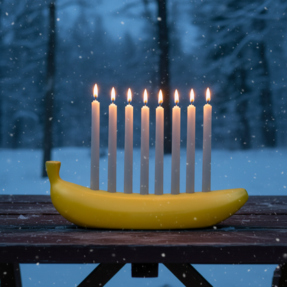 New Portable Banana Theme Candle Holder - Fun Creative Home Decor