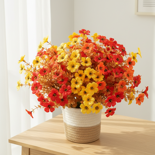 Bulk 20 Bundles Artificial Flowers for Outdoor Fake Plants for Spring Summer Autumn Decoration Wholesale