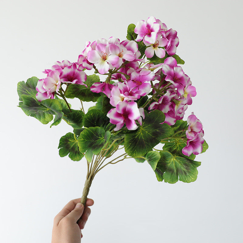 16.5 Inch Artificial Geranium Bush, UV Resistant Faux Flowers for Indoor and Outdoor Use, Bulk Quantity
