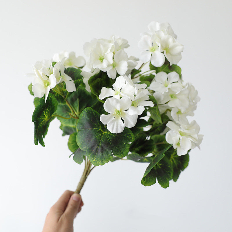 16.5 Inch Artificial Geranium Bush, UV Resistant Faux Flowers for Indoor and Outdoor Use, Bulk Quantity