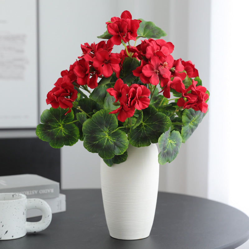 16.5 Inch Artificial Geranium Bush, UV Resistant Faux Flowers for Indoor and Outdoor Use, Bulk Quantity