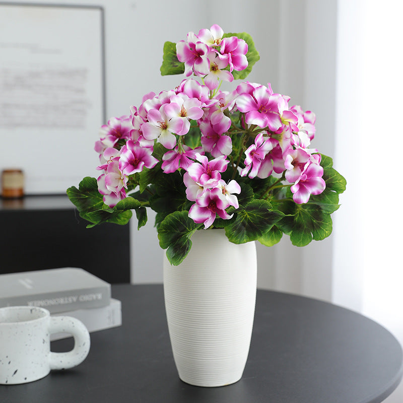 16.5 Inch Artificial Geranium Bush, UV Resistant Faux Flowers for Indoor and Outdoor Use, Bulk Quantity