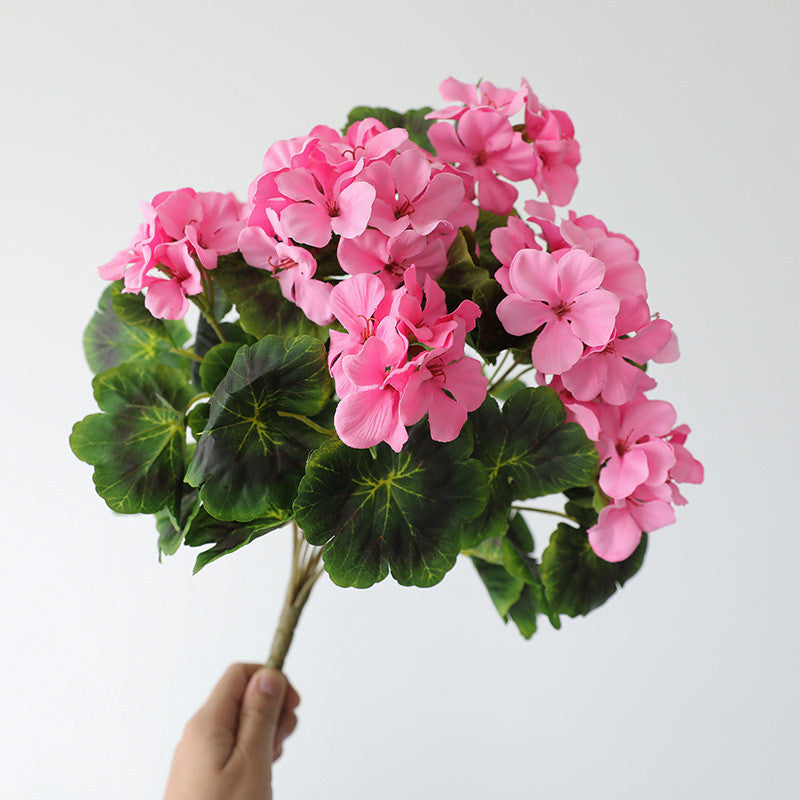 16.5 Inch Artificial Geranium Bush, UV Resistant Faux Flowers for Indoor and Outdoor Use, Bulk Quantity