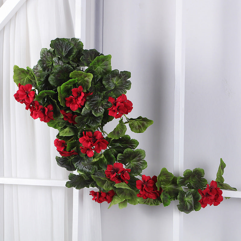 Artificial Geranium Flower Bushes 10 Pcs UV Resistant Hanging Garland Plants