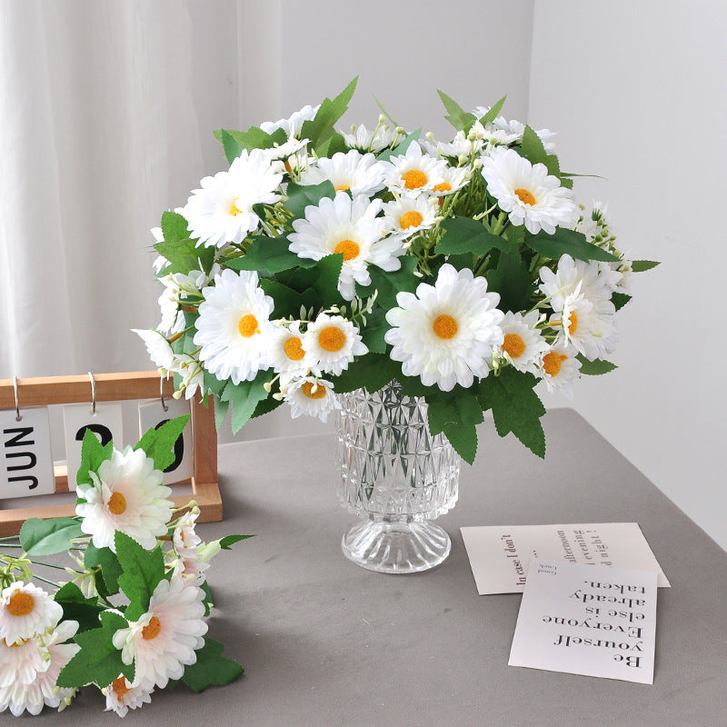 11.8 Inch Gerbera Bush Bouquet 10 Pcs Faux Silk Artificial Flowers Arrangement