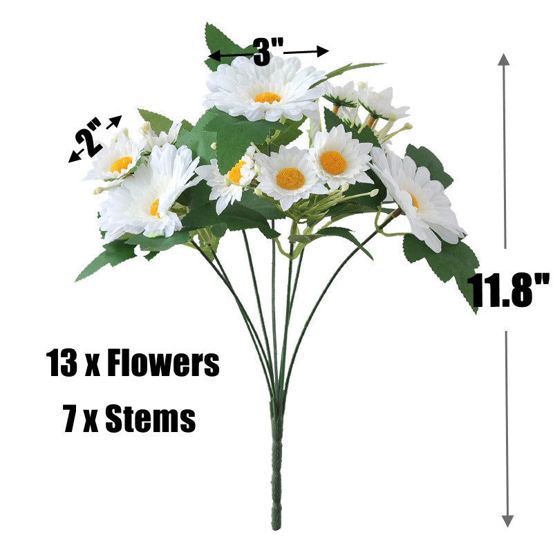 11.8 Inch Gerbera Bush Bouquet 10 Pcs Faux Silk Artificial Flowers Arrangement