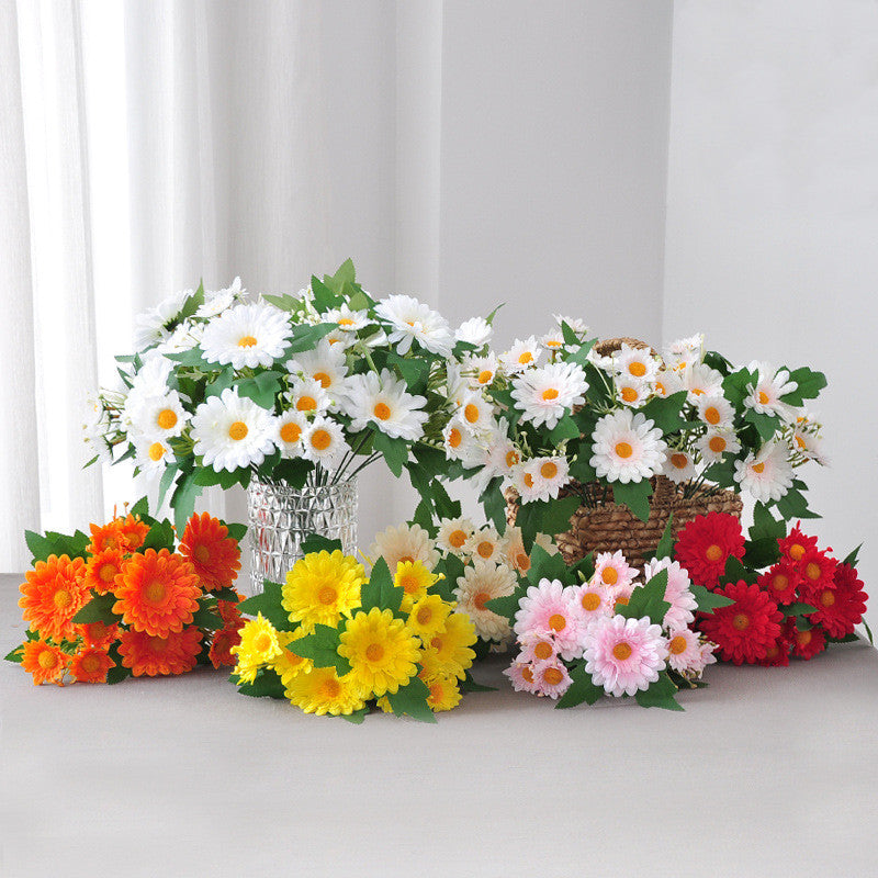 11.8 Inch Gerbera Bush Bouquet 10 Pcs Faux Silk Artificial Flowers Arrangement