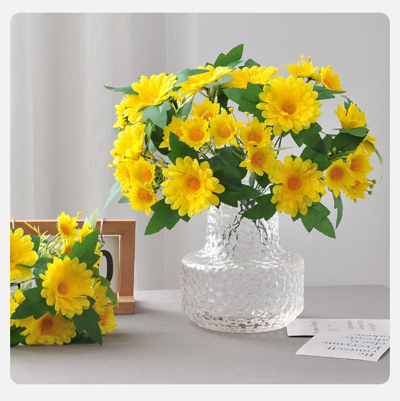 11.8 Inch Gerbera Bush Bouquet 10 Pcs Faux Silk Artificial Flowers Arrangement