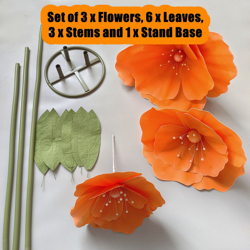 62 Inch Giant Artificial Poppy Flowers Bulk 10 Pcs Wedding Party Decoration