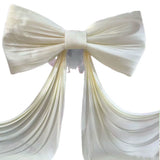Giant Cream Bow Backdrop - 47.2" W × 86.6" H Fabric Bow for Wedding, Photo Booth & Store Window Decor