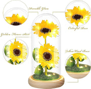 Sunflower LED Glass Flowers for Women Bulk Wholesale Artificial Floral Gifts